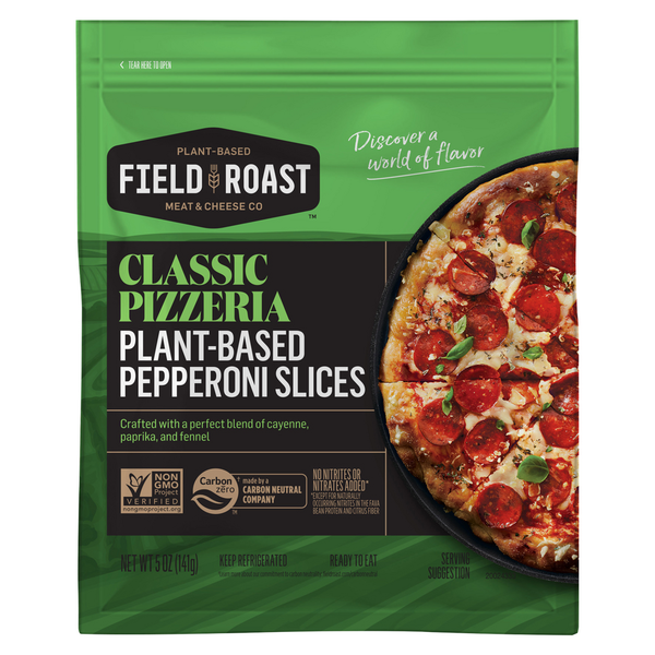 Tofu & Meat Alternatives Field Roast Pepperoni Slices, Plant-Based, Classic Pizzeria hero