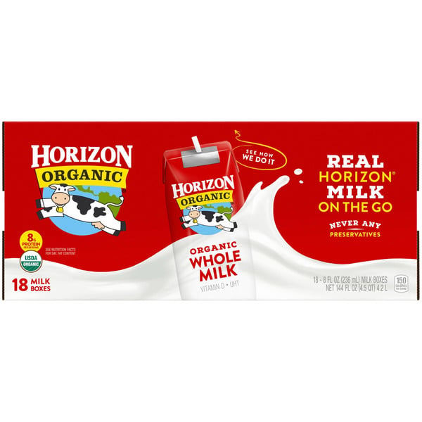 Milk Horizon Organic Organic Whole Milk 18/8 Oz hero