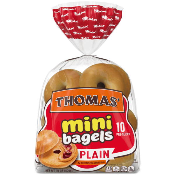 Breakfast Bakery Thomas’ Plain Mini Bagels hero