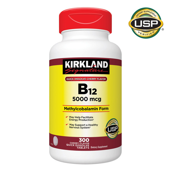 Vitamins & Supplements Kirkland Signature Vitamin B-12 5000 mcg Quick Dissolve Tablets, 300 ct hero