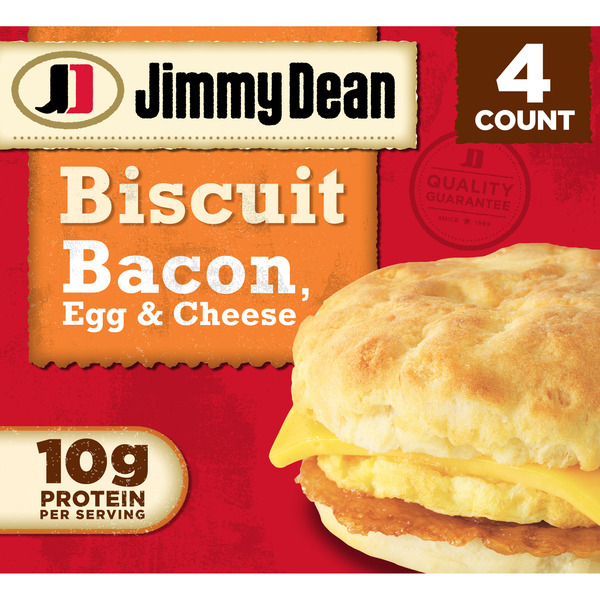 Frozen Breakfast Jimmy Dean Jimmy Dean® Bacon Egg & Cheese Biscuit Frozen Breakfast Sandwiches hero