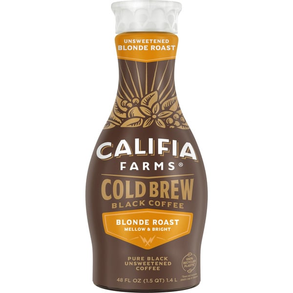 Coffee Califia Farms Pure Black Blonde Roast Cold Brew Coffee hero