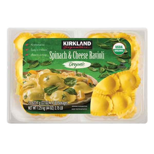 Prepared Meals Kirkland Signature Organic Spin/Cheese Ravioli  2-22 Oz hero