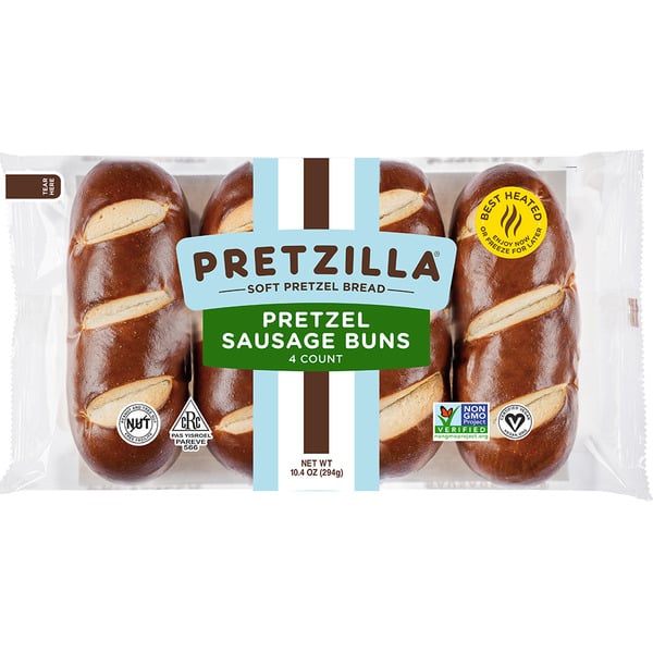Buns & Rolls Pretzilla GMO-Free, Soft Pretzel Sausage Buns hero