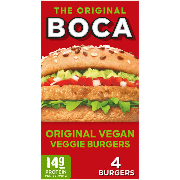 Frozen Vegan & Vegetarian BOCA Original Vegan Veggie Burgers hero