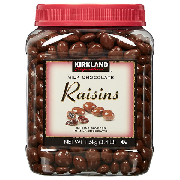 Chocolate Kirkland Signature Chocolate Covered Raisins, 54 oz hero