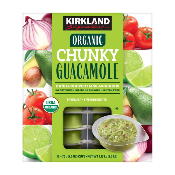 Dips & Spreads Kirkland Signature Organic Chunky Guacamole, 16 x 2.5 oz hero
