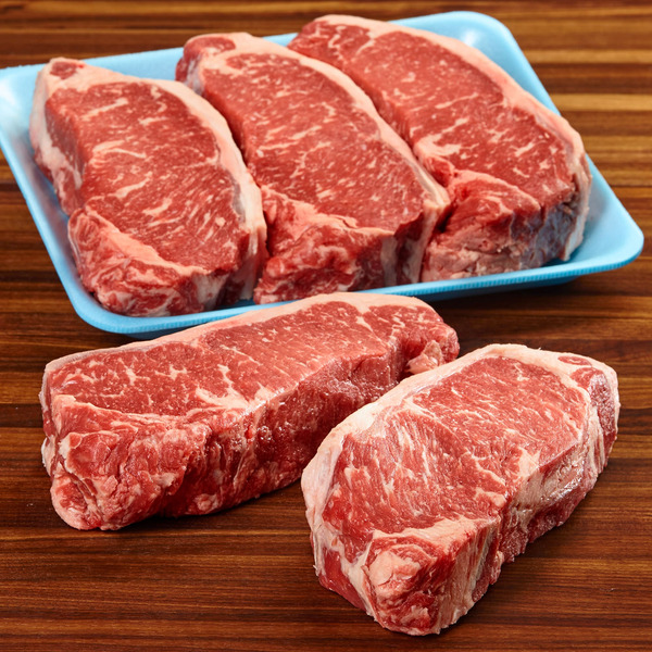 Beef Kirkland Signature Kirkland Signature USDA Prime Beef Loin New York Steak hero