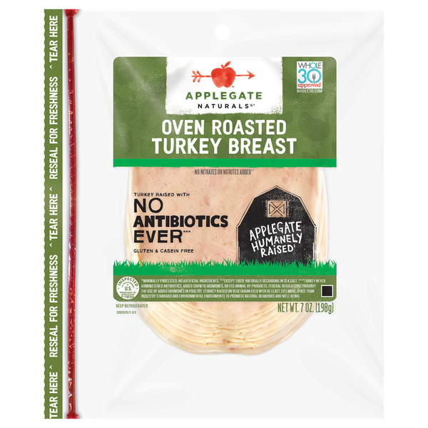Lunch Meat Applegate Naturals  Natural Oven Roasted Turkey Breast hero