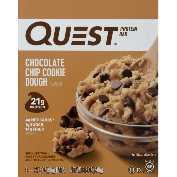 Protein & Meal Replacements Quest Quest Chocolate Chip Cookie Dough Protein Bars hero
