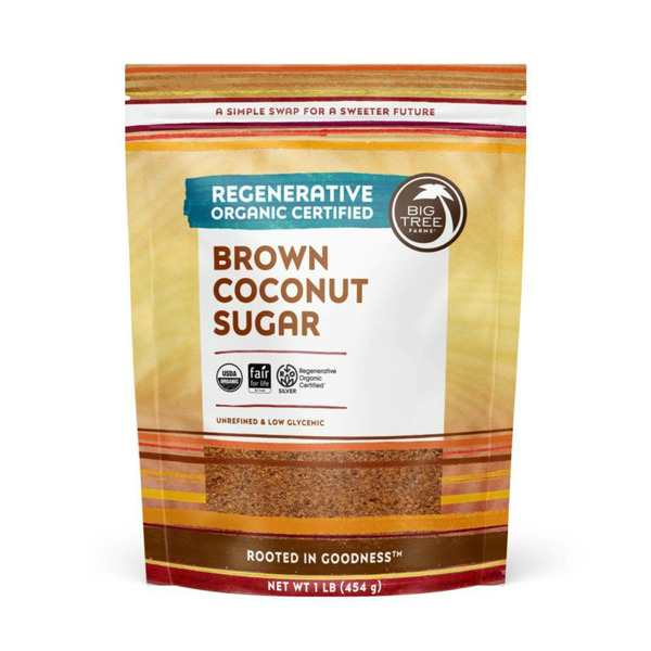 Baking Ingredients Big Tree Farms Regenerative Organic Brown Coconut Sugar hero