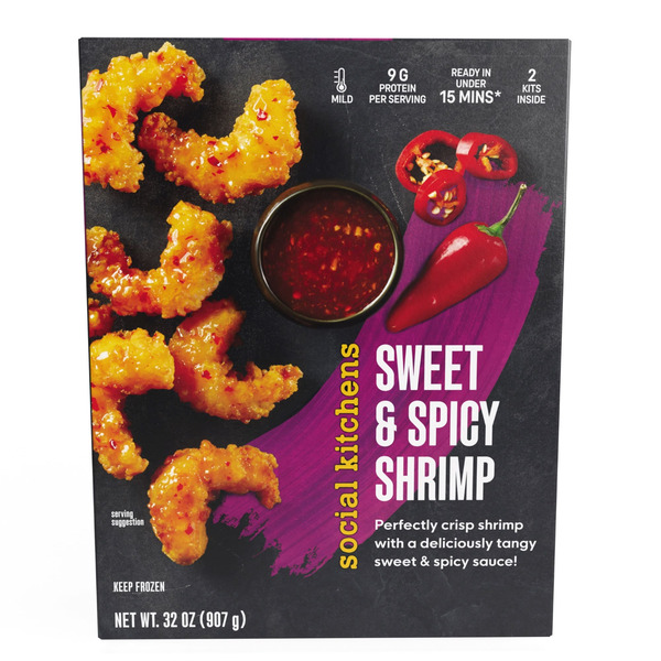 Frozen Meat & Seafood Social Kitchens Sweet & Spicy Shrimp, 32 oz hero