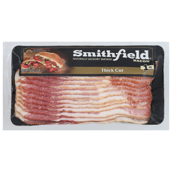 Hot Dogs, Bacon & Sausage Smithfield Thick Cut Bacon hero
