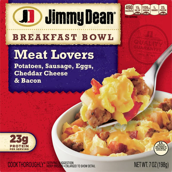 Frozen Breakfast Jimmy Dean Meat Lovers Breakfast Bowl hero