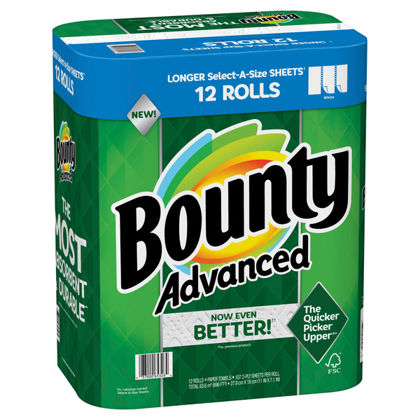Paper Goods Bounty Advanced Sas White 12 Rolls / 107 Sheets hero