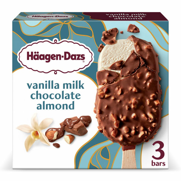 Frozen Dessert & Novelties Haagen-Dazs Vanilla Milk Chocolate Almond Ice Cream Bars hero