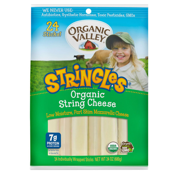 Cheese Organic Valley Stringles String Cheese, 24 oz hero