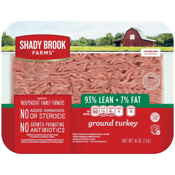 Packaged Meat Shady Brook Farms® 93% lean / 7% Fat Ground Turkey Tray hero