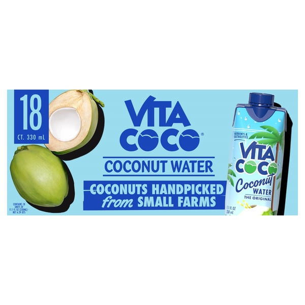 Energy Drinks Vita Coco Pure Coconut Water, 18 x 11.1 fl oz hero