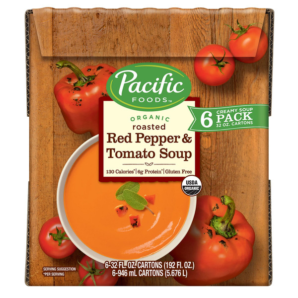 Soups & Broths Pacific Foods Organic Red Pepper and Tomato Soup, 6 X 32 fl oz hero