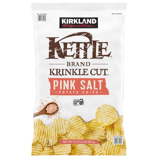 Chips & Pretzels Kirkland Signature Kettle Himalayan Salt Potato Chips, 32 oz hero