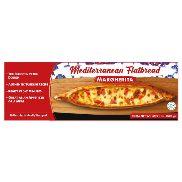 Frozen Appetizers & Sides Mediterranean Margarita Flatbread 4 Ct          (3.3lbs) hero
