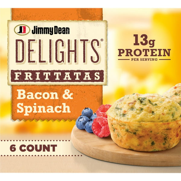 Frozen Breakfast Jimmy Dean Bacon and Spinach Frittatas, Frozen hero