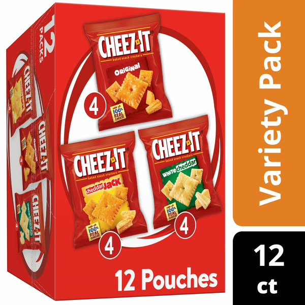 Crackers Cheez-It Cheese Crackers, Baked Snack Crackers, Lunch Snacks, Variety Pack hero