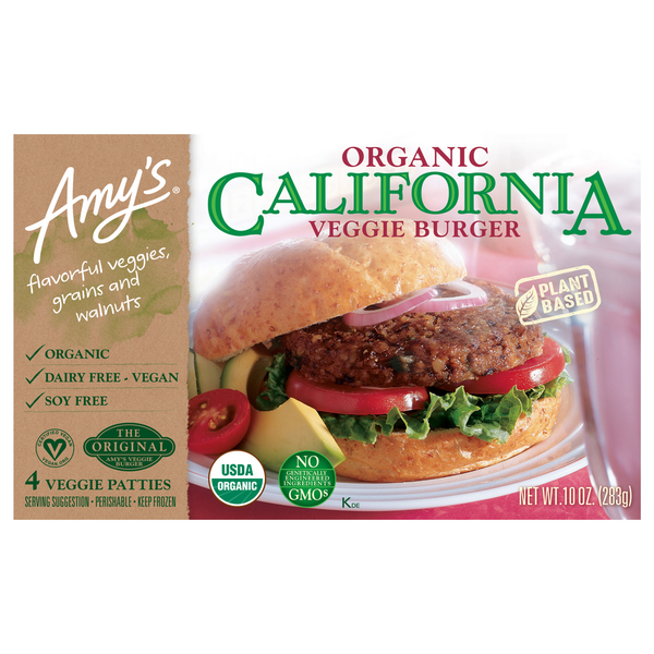Frozen Meals Amy's Kitchen Organic California Veggie Burger hero