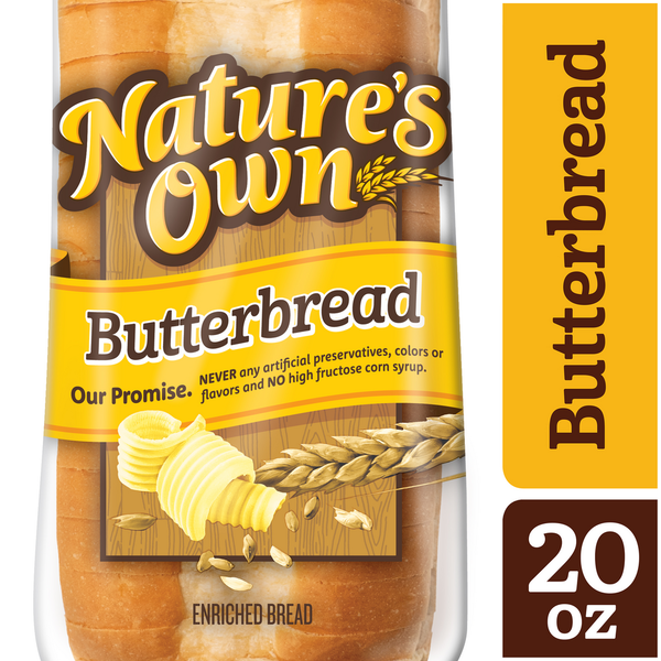 Bread Nature's Own Butterbread, Sliced White Bread, 20 oz Loaf hero