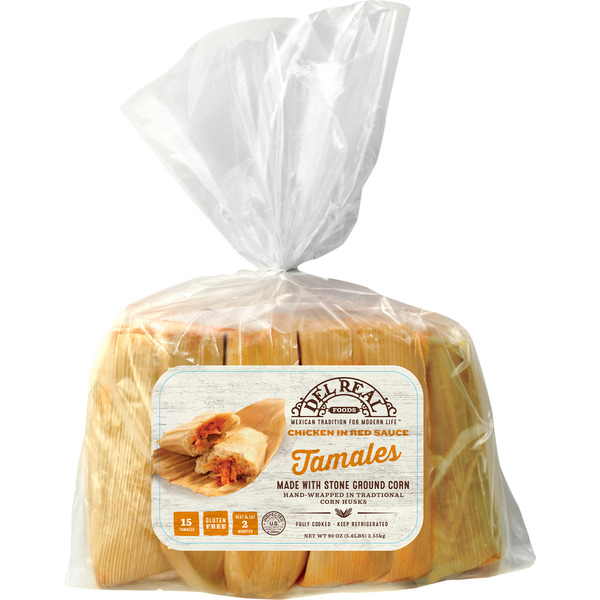 Prepared Meals Del Real Chicken Tamales, 90 oz hero
