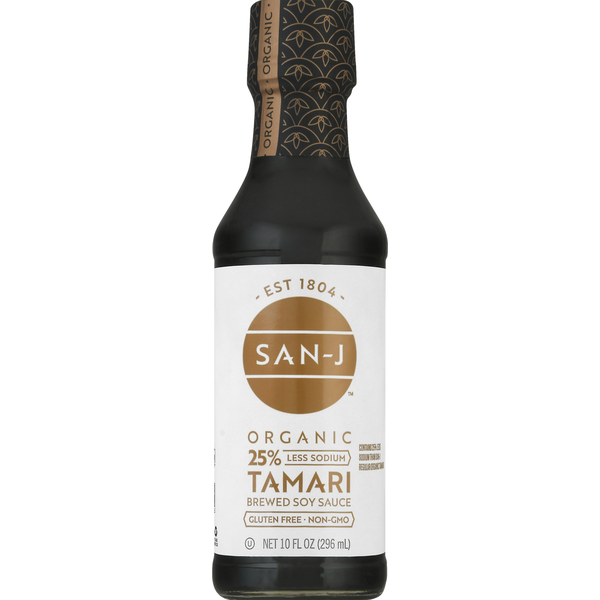 Asian Foods San-J Brewed Soy Sauce, Organic, Tamari hero