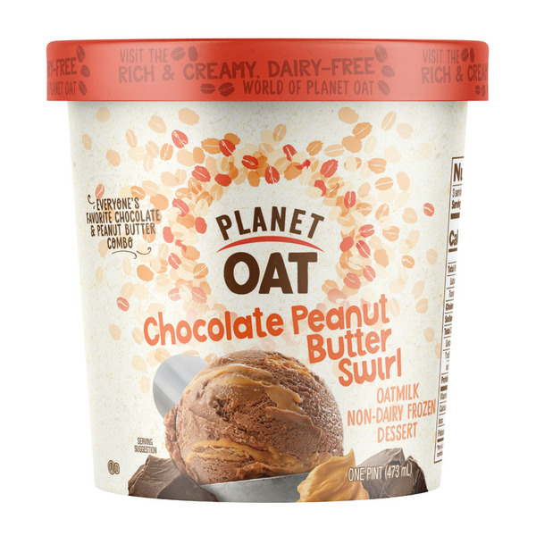 Ice Cream & Ice Planet Oat Chocolate Peanut Butter Swirl Non-Dairy Frozen Dessert hero