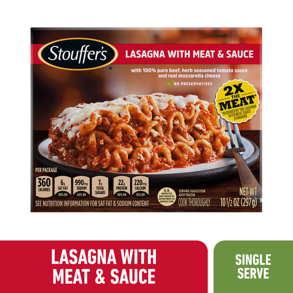 Meals & Sides Stouffer's Lasagna With Meat & Sauce Frozen Meal hero