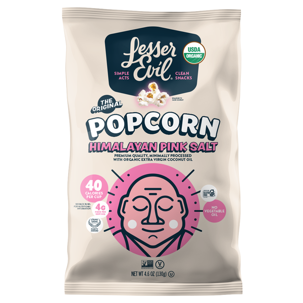 Popcorn & Jerky LesserEvil Organic Popcorn, Himalayan Pink Salt hero