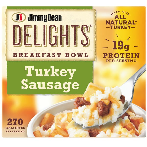 Frozen Breakfast Jimmy Dean Delights Breakfast Bowl, Turkey Sausage, Frozen, 7 oz Bowl hero