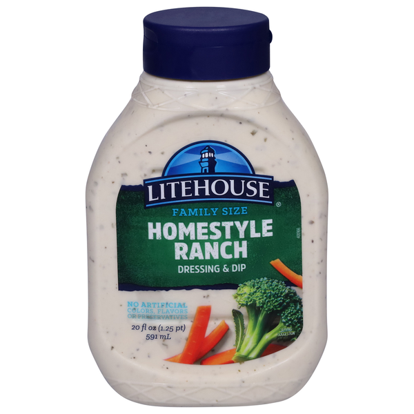 Salad Dressing & Toppings Litehouse Dressing & Dip, Homestyle Ranch, Family Size hero