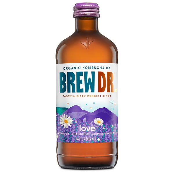 Refrigerated Brew Dr. Kombucha Love,  w/ Lavender and Chamomile, Organic Kombucha hero