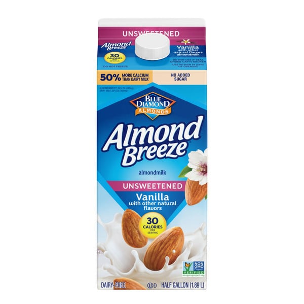 Milk Almond Breeze Unsweetened Vanilla Almondmilk hero
