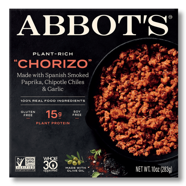 Hot Dogs, Bacon & Sausage Abbot's Plant-Based, "Chorizo" hero