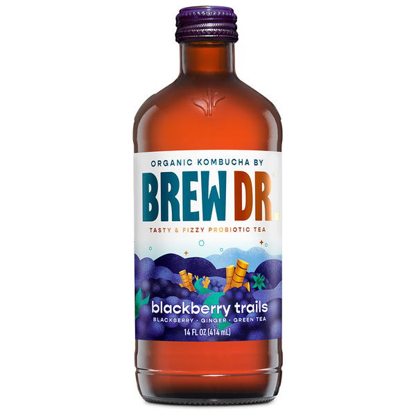Juice & Nectars Brew Dr. Kombucha Blackberry Trails, Organic Kombucha hero