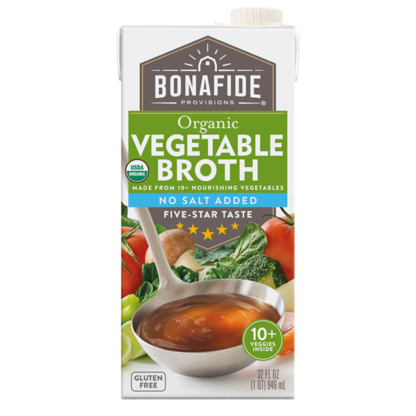 Bonafide Provisions Vegetable Broth, No-Salt Added, Organic hero