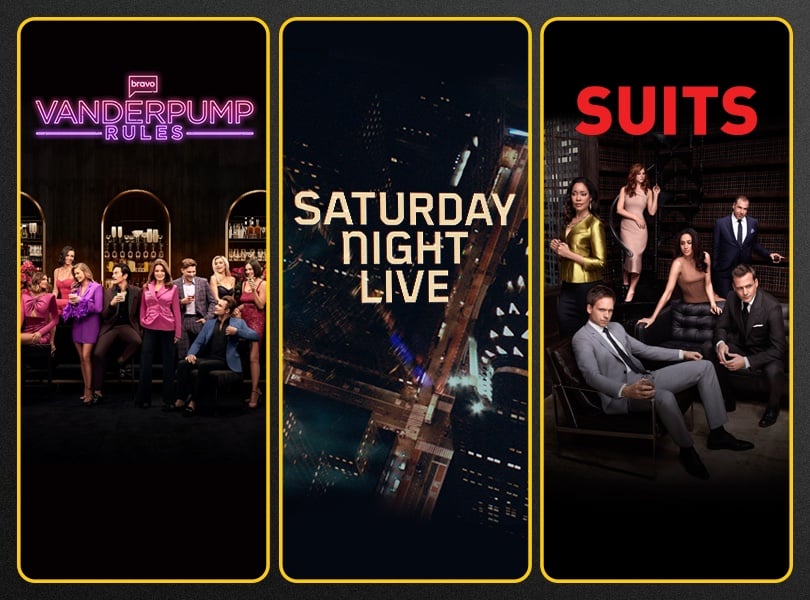 Other titles on Peacock include Vanderpump Rules, Saturday Night Live, and Suits