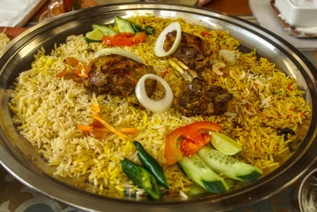 Briyani rice with chicken and some veggie