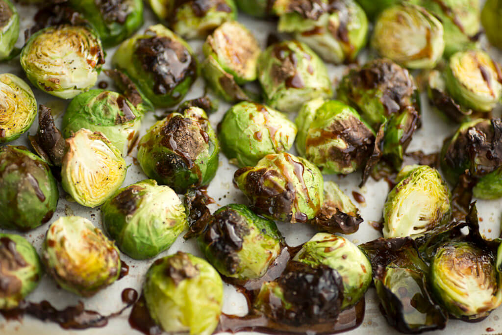 Roasted Brussels Sprouts with glaze.