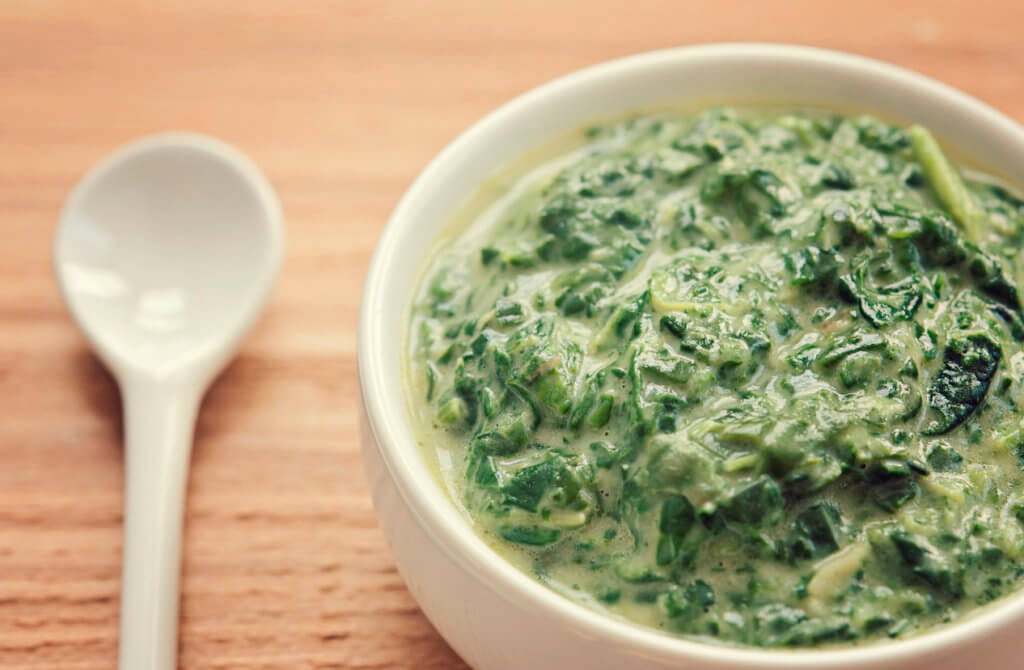 Creamed Spinach in a bowl.