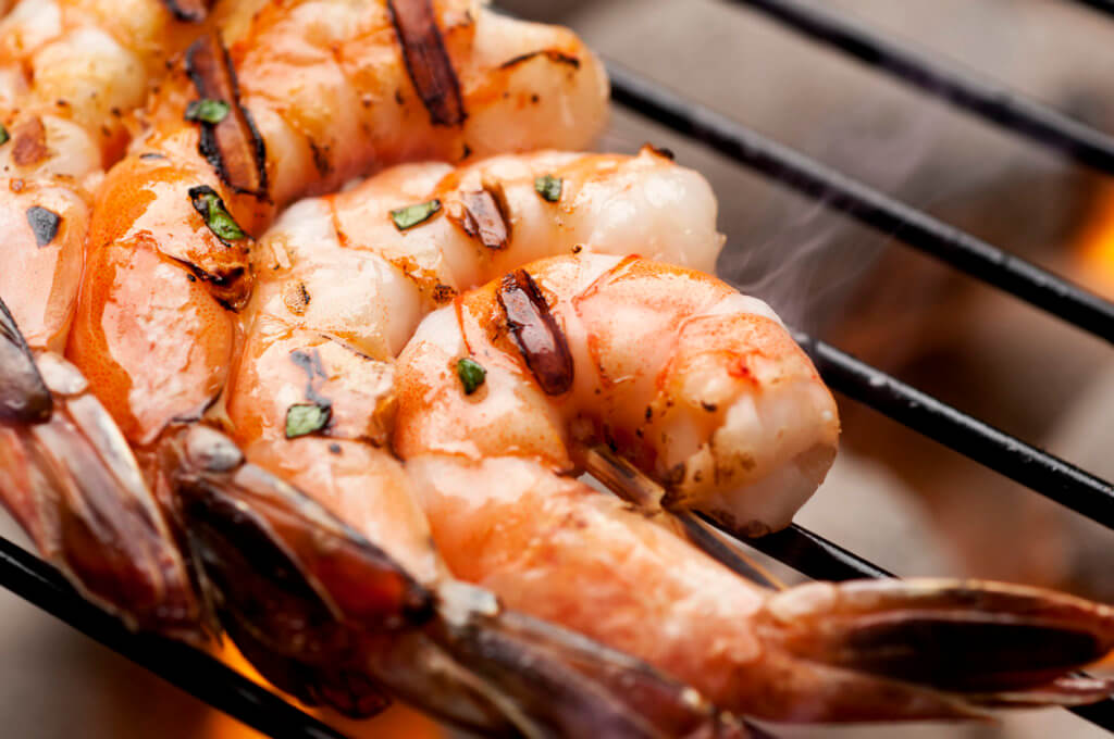 Shrimp on the grill.  