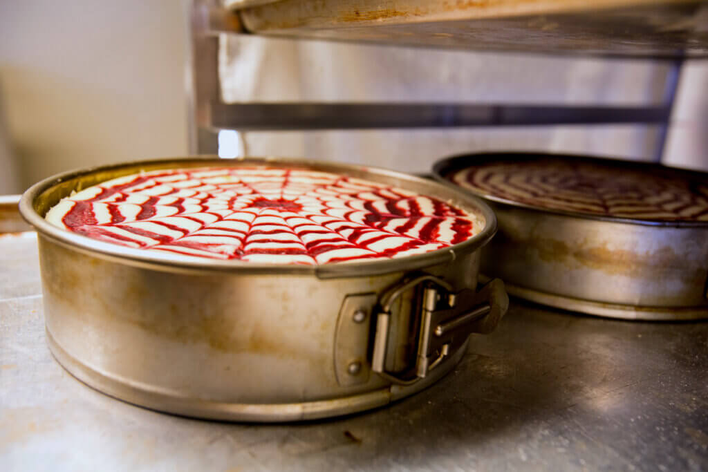 White Chocolate Raspberry Cheescake Fresh out of the Oven