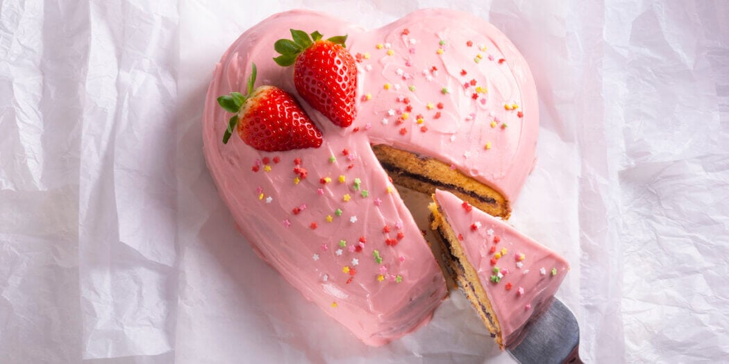 Strawberry Sweetheart Cake | MrFood.com