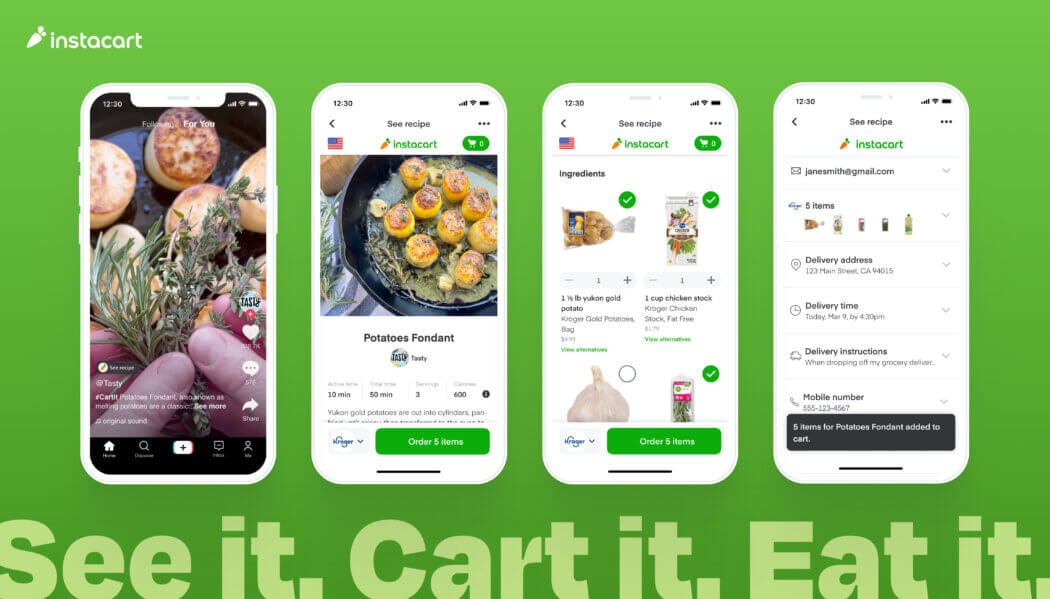 See It, Cart It, and Eat It with Instacart’s Shoppable Recipes on TikTok, Hearst Magazines, Tasty, and More
